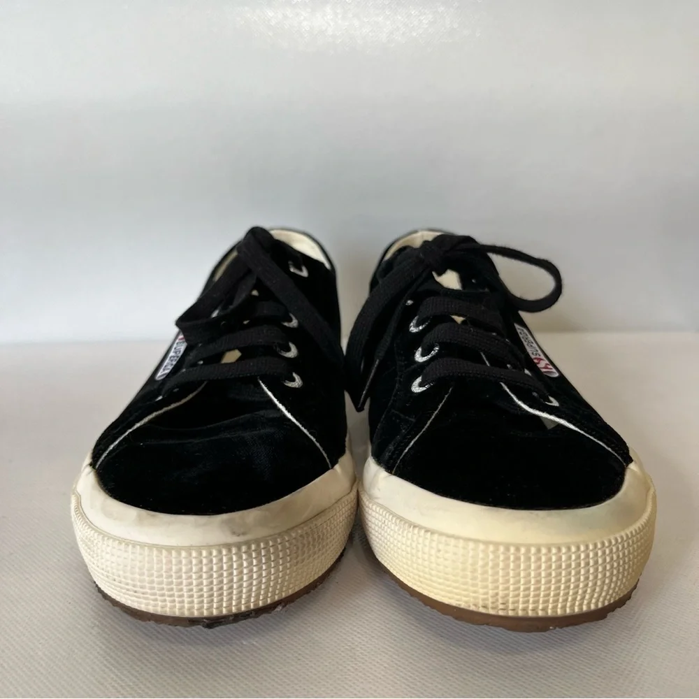 Superga Black Velvet Sneakers